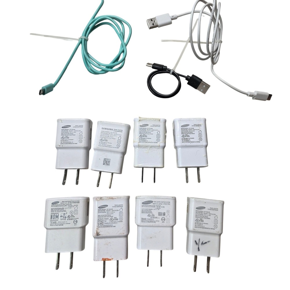 Samsung Wall Charger Lot 8 Adapter Blocks EP-TA20JWE EP-TA50JWE 3 USB Cables Z4